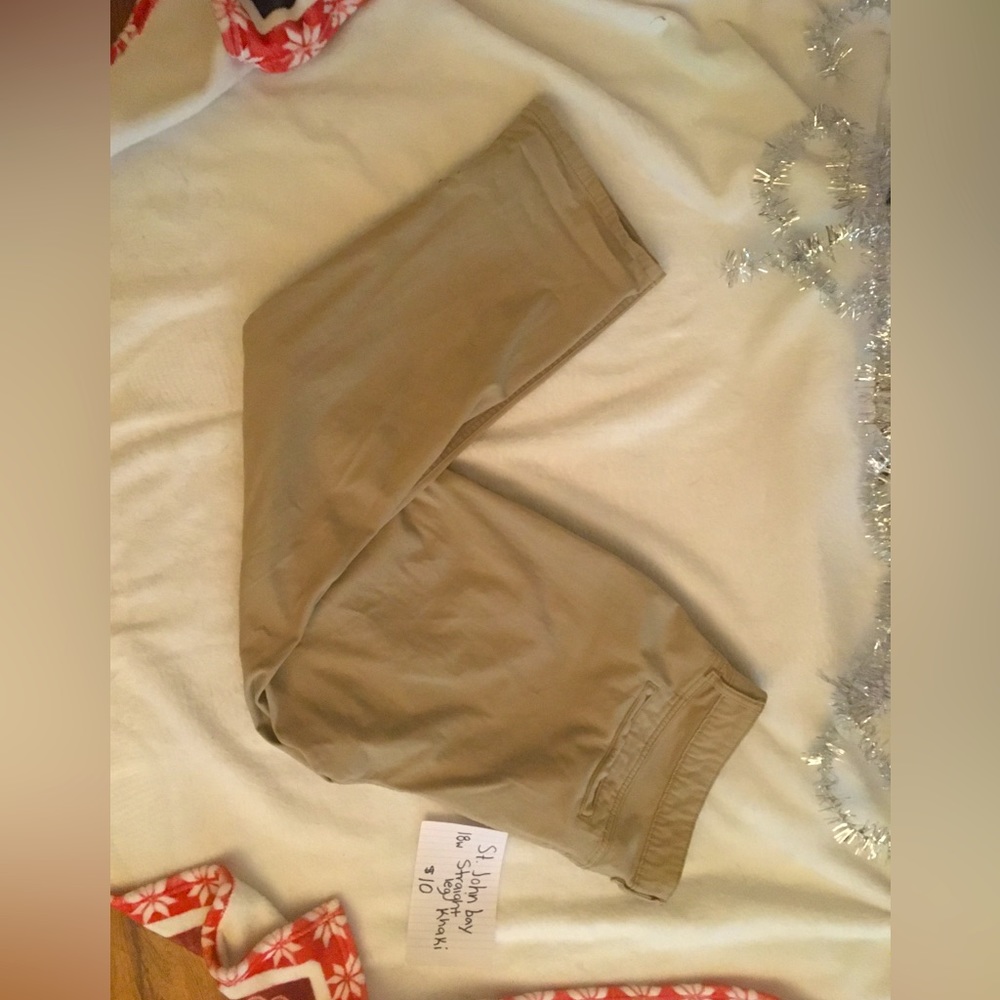St. John Bay straight leg khakis